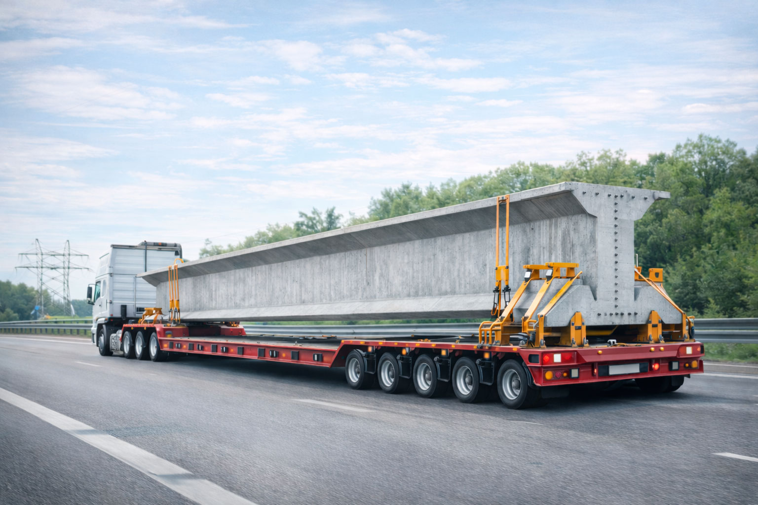 Перевозка мостовых балок пролетного строения